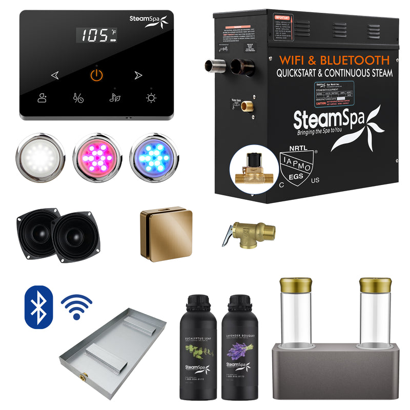 SteamSpa Black Series Generator Square Wireless Aroma Pump - Gold