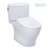 TOTO MW4424736CEFGA#01 WASHLET+ Nexus Two-Piece Elongated 1.28 GPF Toilet with Auto Flush S7A Contemporary Bidet Seat, Cotton White