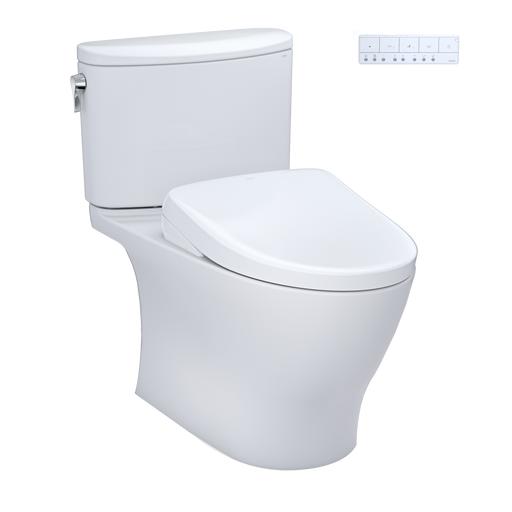 TOTO MW4424726CEFGA#01 WASHLET+ Nexus Two-Piece Elongated 1.28 GPF Toilet with Auto Flush S7 Contemporary Bidet Seat, Cotton White