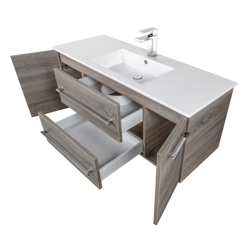 Cutler FV DORATO48 Kato 48" Single Sink Wall Mounted Cultured Marble Top Bathroom Vanity - Dorato