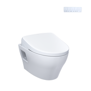 TOTO CWT4284726CMFG#MS WASHLET+ EP Wall-Hung Elongated Toilet with S7 Contemporary Bidet Seat and DuoFit In-Wall 0.9 and 1.28 GPF Dual-Flush Tank System, Matte Silver