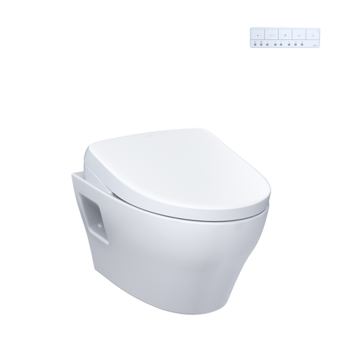TOTO CWT4284726CMFG#MS WASHLET+ EP Wall-Hung Elongated Toilet with S7 Contemporary Bidet Seat and DuoFit In-Wall 0.9 and 1.28 GPF Dual-Flush Tank System, Matte Silver