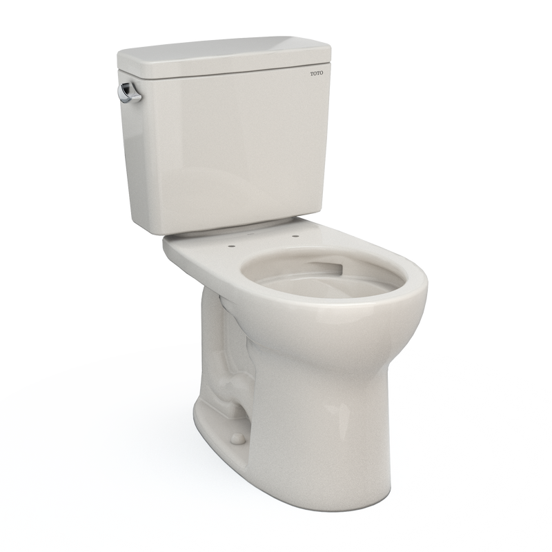 TOTO CST775CSFG#12 Drake Two-Piece Round 1.6 GPF Universal Height TORNADO FLUSH Toilet with CEFIONTECT, Sedona Beige