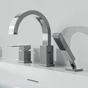 Anzzi Nite Series Single-Handle Deck-Mount Roman Tub Faucet with Handheld Sprayer in Polished Chrome