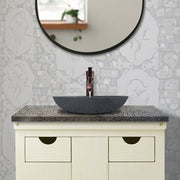 Faper Round Cast Concrete Vessel Sink - Black