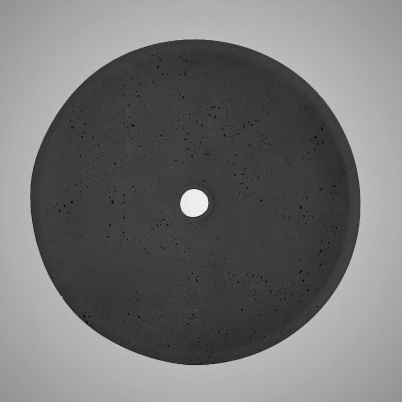 Faper Round Cast Concrete Vessel Sink - Black
