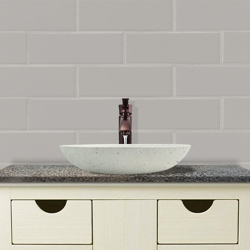 Faper Round Cast Concrete Vessel Sink - Cream