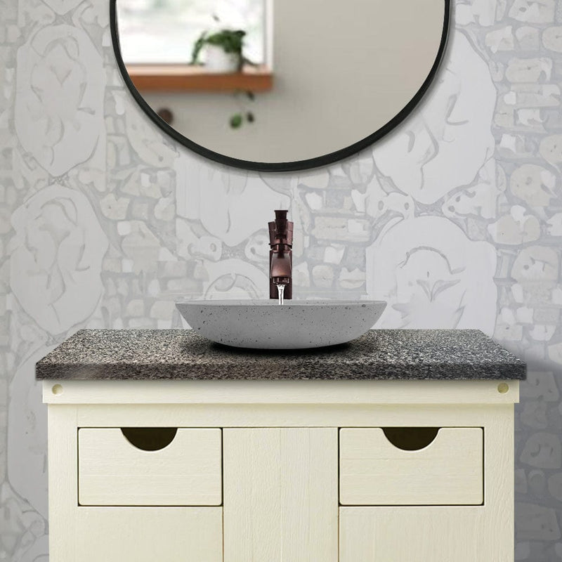 Faper Round Cast Concrete Vessel Sink - Dark Grey