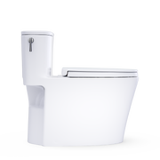 TOTO MS686124CEFG#01 Aurora One-Piece Elongated 1.28 GPF WASHLET+ and Auto Flush Ready Universal Height Toilet with CEFIONTECT and SS124 SoftClose Seat, Cotton White - view 7