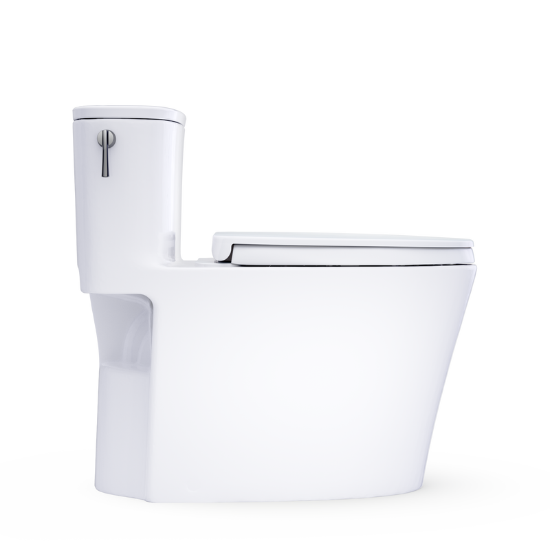 TOTO MS686124CUFG#01 Aurora 1G One-Piece Elongated 1.0 GPF WASHLET+ and Auto Flush Ready Universal Height Toilet with CEFIONTECT and SS124 SoftClose Seat, Cotton White - view 7