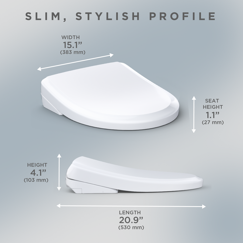 TOTO SW4734AT40#01 WASHLET+ S7A Electronic Bidet Toilet Seat, EWATER+ Bowl and Wand Cleaning, Auto Open and Close Classic Lid, Elongated, Cotton White - view 8