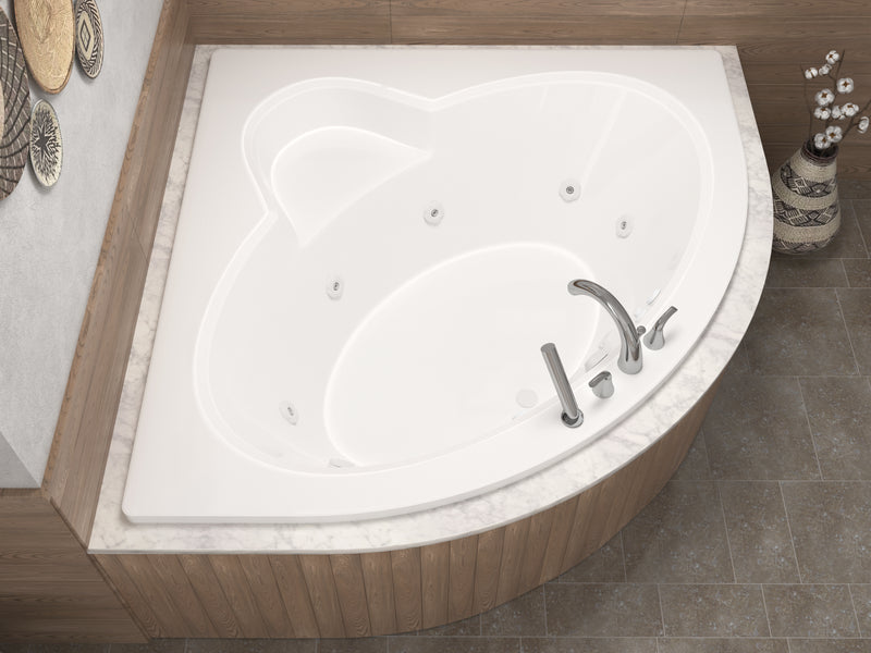 Atlantis Whirlpool 6060AWR Alexandria 60 in. x 60 in. Corner Whirlpool Bathtub with Right Drain in White lifestyle
