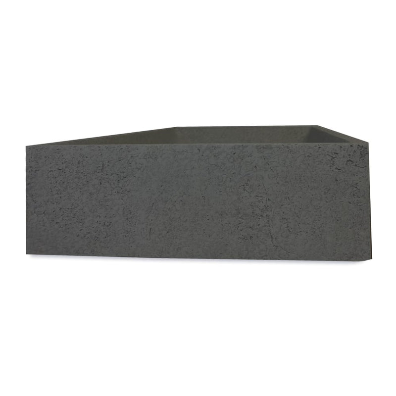 Feppder Rectangular Cast Concrete Vessel Sink - Dark Grey with Textured Finish