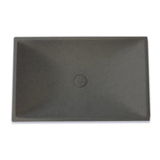 Feppder Rectangular Cast Concrete Vessel Sink - Dark Grey with Textured Finish