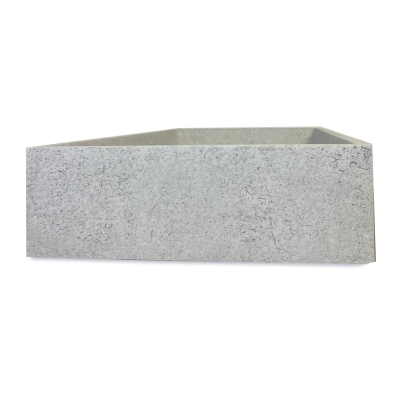 Feppder Rectangular Cast Concrete Vessel Sink - Light Grey with Textured Finish