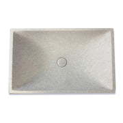 Feppder Rectangular Cast Concrete Vessel Sink - Light Grey with Textured Finish