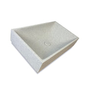 Feppder Rectangular Cast Concrete Vessel Sink - Light Grey with Textured Finish