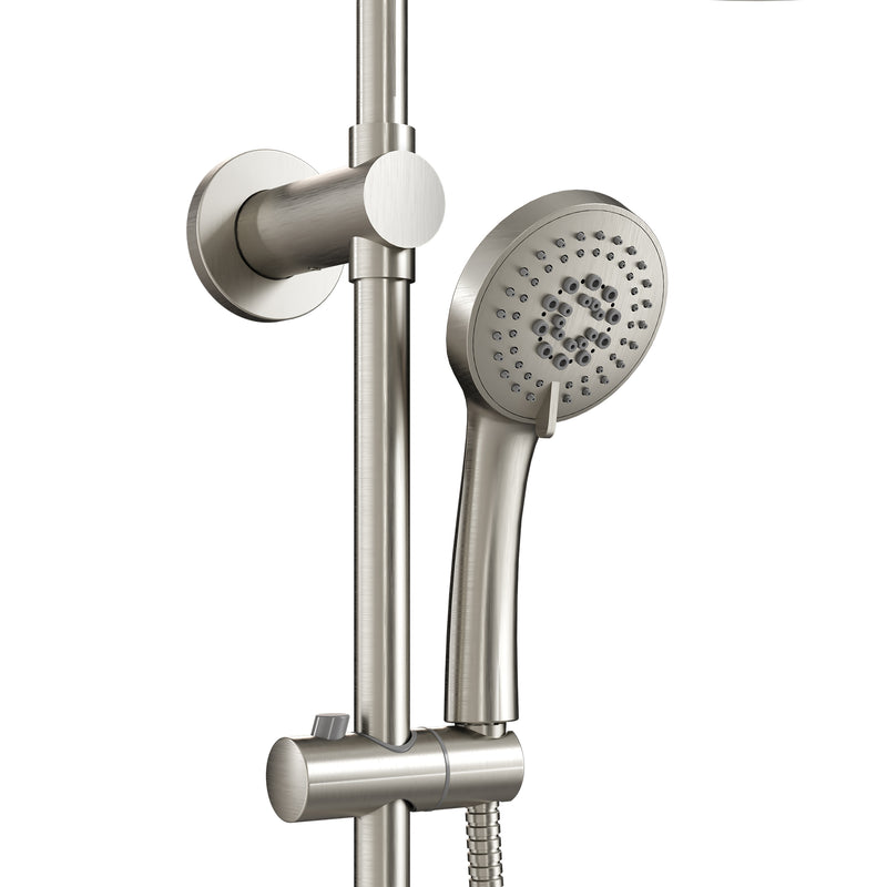 PULSE ShowerSpas 1088-BN-1.8GPM-RIV SeaBreeze II 8-in Rain Showerhead Shower System with Multi-function Handshower, Adjustable Slide Bar and Mixing Valve in Brushed Nickel, 1.8 GPM - view 3