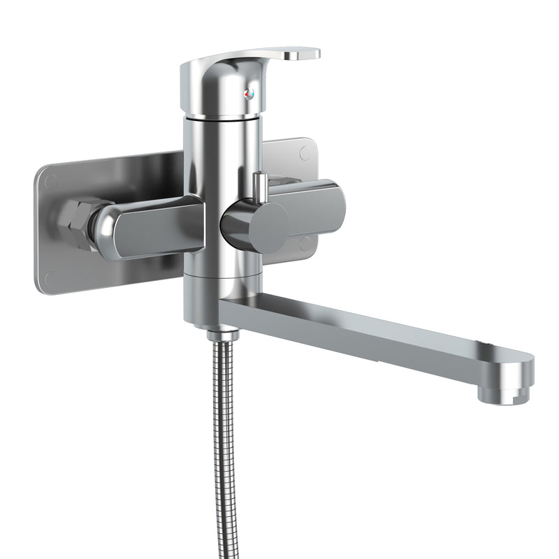 PULSE ShowerSpas 3030-WMTF-CH Niagara Highflow Wall Mounted Tub Filler with Pivoting Arm Spout and Handshower in Chrome - view 2