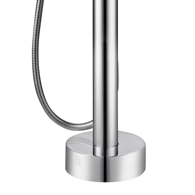 PULSE ShowerSpas 3021-FSTF-CH Highflow Freestanding Tub Filler with Swivel Spout and Handshower in Chrome - view 4