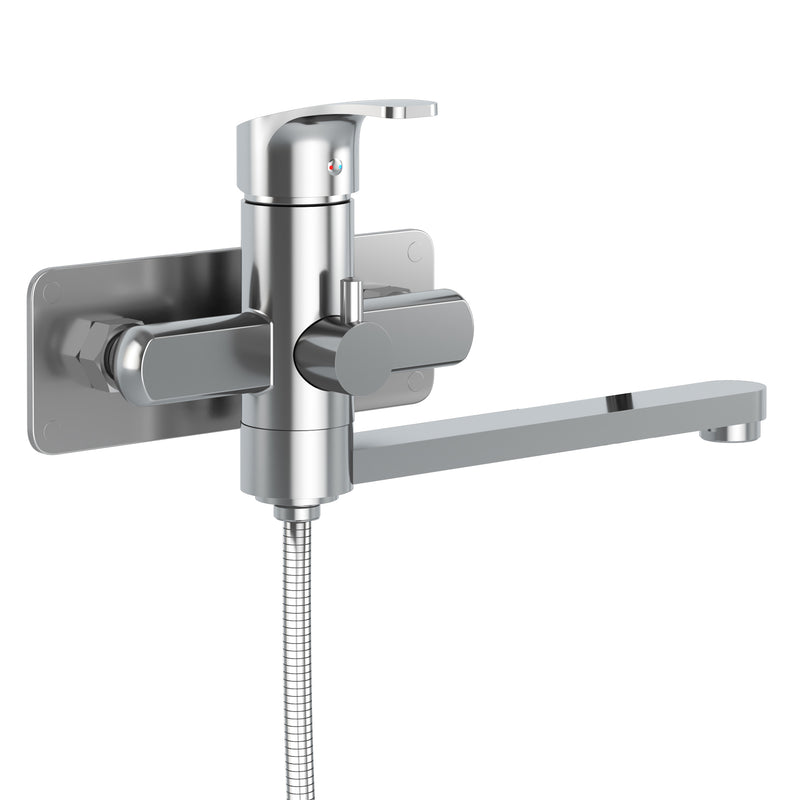 PULSE ShowerSpas 3030-WMTF-CH Niagara Highflow Wall Mounted Tub Filler with Pivoting Arm Spout and Handshower in Chrome - view 4