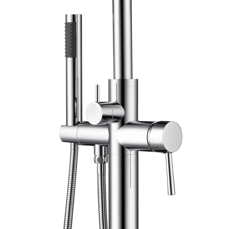 PULSE ShowerSpas 3021-FSTF-CH Highflow Freestanding Tub Filler with Swivel Spout and Handshower in Chrome - view 3