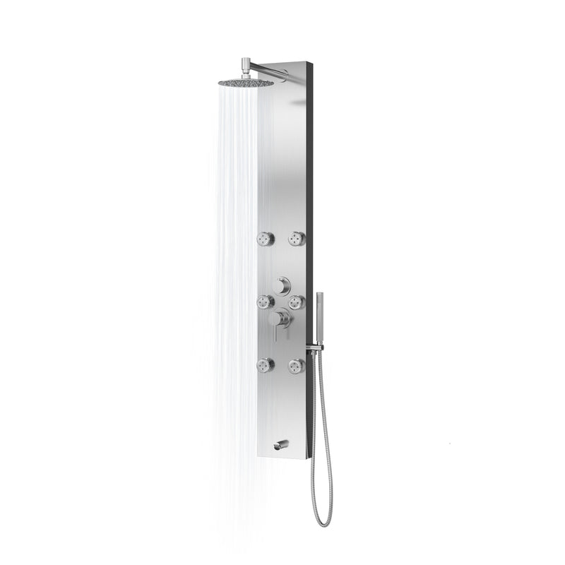 PULSE ShowerSpas 1042-SSB-1.8GPM Monterey 8-in Rain Showerhead ShowerSpa with 6 Body Jets and Handshower in Brushed Stainless Steel, 1.8 GPM - view 5