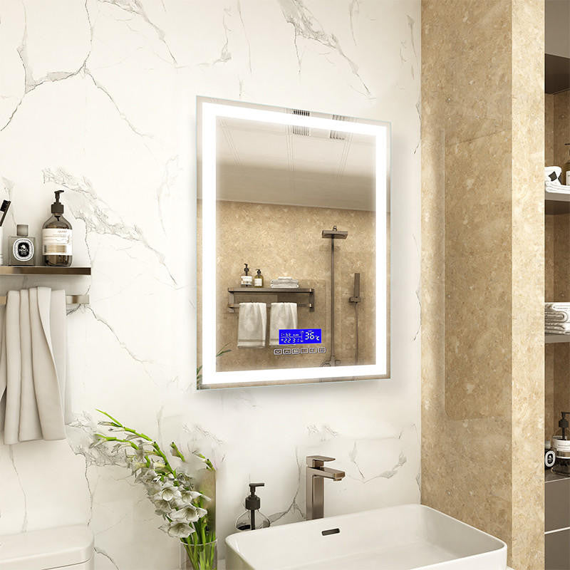 Moreno Bath MOA601 Moreno Florence 24" W x 35.5" H LED Bathroom Mirror With Bluetooth, Time & Temperature Display