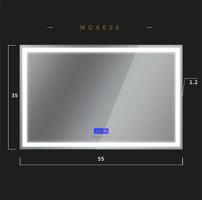 Moreno Bath MOA606 Moreno Florence 55" W x35.5" H LED Mirror With Bluetooth, Time and Temperature