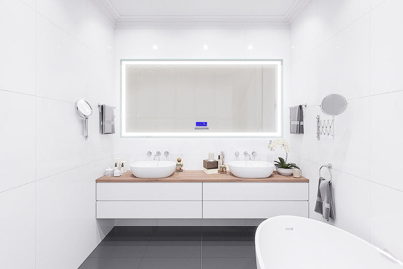 Moreno Bath MOA608 Moreno Florence 76" W x35.5" H LED Mirror With Bluetooth, Time & Temperature Smart Display