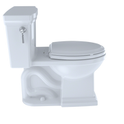 TOTO MS814224CEFG#01 Promenade II One-Piece Elongated 1.28 GPF Universal Height Toilet with CEFIONTECT, Cotton White - view 5