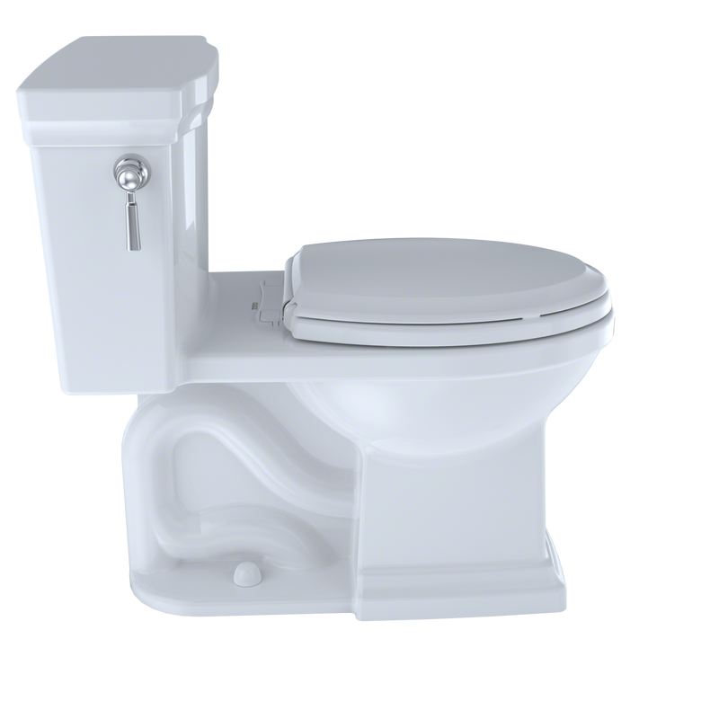 TOTO MS814224CEFG#01 Promenade II One-Piece Elongated 1.28 GPF Universal Height Toilet with CEFIONTECT, Cotton White - view 5
