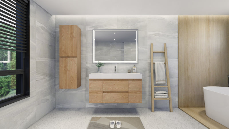 Moreno Bath FORTUNE48S Fortune 48" Floating Bathroom Vanity Set with Reinforced Acrylic Single Sink Top