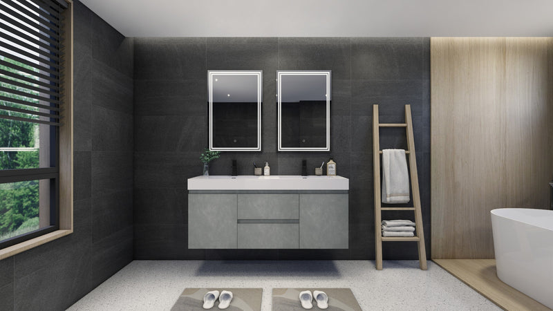 Moreno Bath FORTUNE60D Fortune 60" Floating Bathroom Vanity Set with Reinforced Acrylic Double Sink Top - view 4