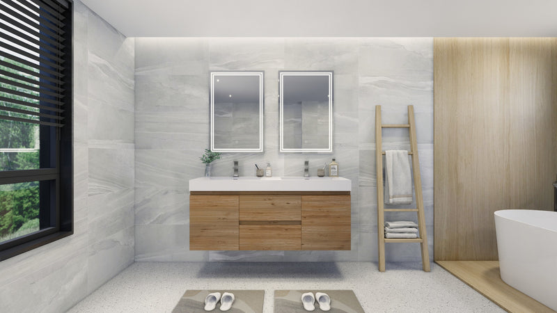 Moreno Bath FORTUNE60D Fortune 60" Floating Bathroom Vanity Set with Reinforced Acrylic Double Sink Top - view 6