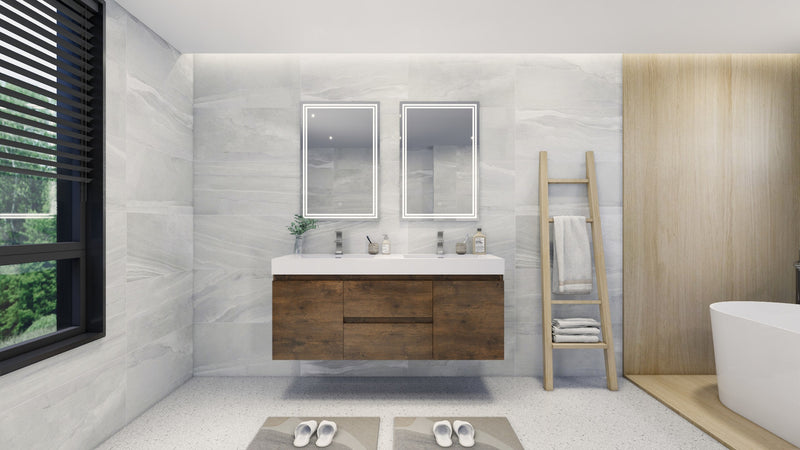 Moreno Bath FORTUNE60D Fortune 60" Floating Bathroom Vanity Set with Reinforced Acrylic Double Sink Top - view 3
