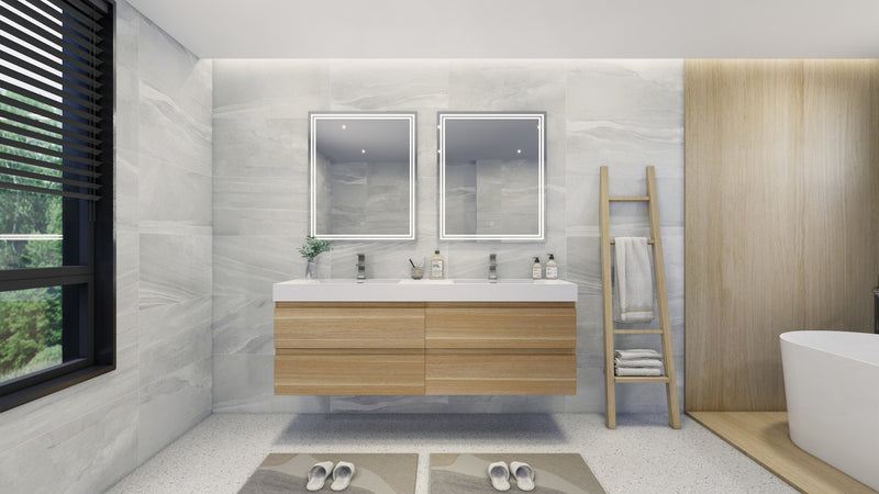 Moreno Bath FORTUNE72D Fortune 72" Floating Bathroom Vanity Set with Reinforced Acrylic Double Sink Top - view 2