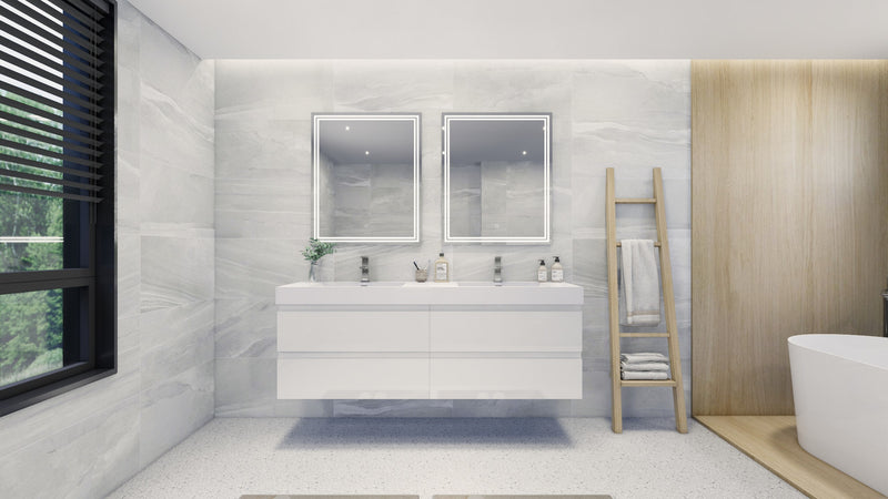 Moreno Bath FORTUNE72D Fortune 72" Floating Bathroom Vanity Set with Reinforced Acrylic Double Sink Top - view 8