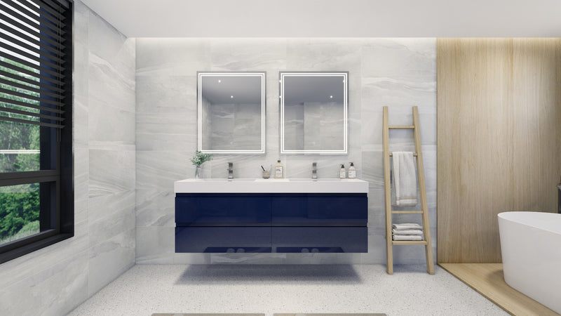 Moreno Bath FORTUNE72D Fortune 72" Floating Bathroom Vanity Set with Reinforced Acrylic Double Sink Top - view 7