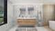 Moreno Bath FORTUNE72D Fortune 72" Floating Bathroom Vanity Set with Reinforced Acrylic Double Sink Top