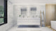 Moreno Bath FORTUNE84D Fortune 84" Floating Bathroom Vanity Set with Reinforced Acrylic Double Sink Top