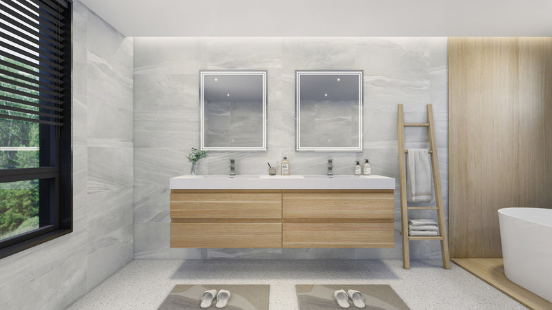 Moreno Bath FORTUNE84D Fortune 84" Floating Bathroom Vanity Set with Reinforced Acrylic Double Sink Top - view 5