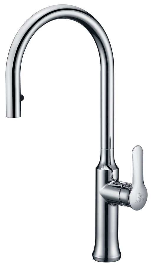 Anzzi KF-AZ1068CH Cresent Single Handle Pull-Down Sprayer Kitchen Faucet in Polished Chrome