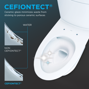 TOTO MW4944734CEMFGA#01 WASHLET+ Connelly Two-Piece Elongated Dual Flush 1.28 and 0.9 GPF Toilet, Classic WASHLET S7A Bidet Seat with Auto Flush and Auto Open/Close Lid, Cotton White - view 4
