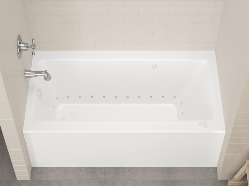 Atlantis Whirlpool 3060SHAL Soho 30 x 60 Front Skirted Air MassageBathtubwith Reversible Drain in Left Drain lifestyle
