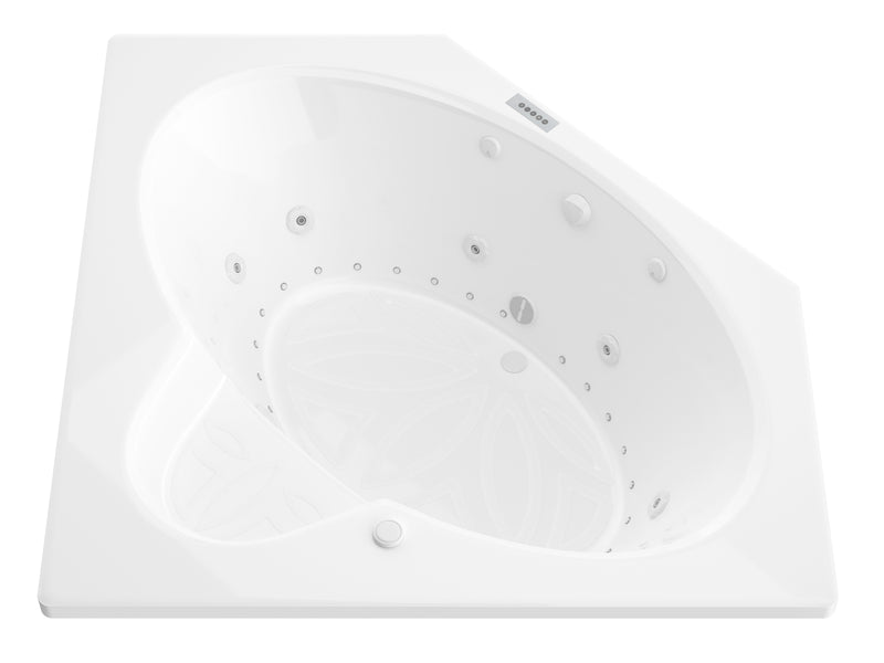 Atlantis Whirlpool 6060SDLX Sublime  60 in. x 60 in. Corner Air and Whirlpool Jetted Bathtub with Left Drain in White