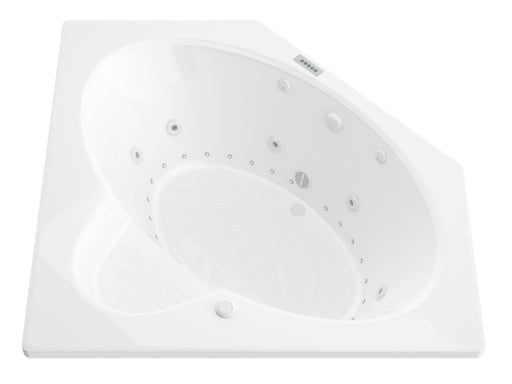 Atlantis Whirlpool 6060SDRX Sublime  60 in. x 60 in. Corner Air and Whirlpool Jetted Bathtub with Center Drain in White