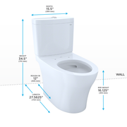TOTO CST446CEMFGN#01 Aquia IV Two-Piece Elongated Dual Flush 1.28 and 0.9 GPF Toilet with CEFIONTECT, Cotton White - view 2