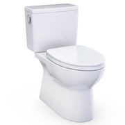 TOTO MS472124CEFG#01 Glaston Two-Piece Elongated 1.28 GPF WASHLET+ and Auto Flush Ready Universal Height Toilet with CEFIONTECT and SS124 SoftClose Seat, Cotton White