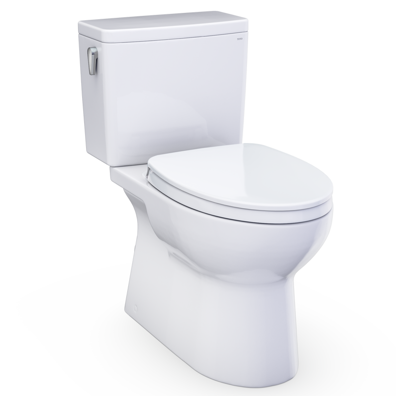 TOTO MS472124CEFG#01 Glaston Two-Piece Elongated 1.28 GPF WASHLET+ and Auto Flush Ready Universal Height Toilet with CEFIONTECT and SS124 SoftClose Seat, Cotton White